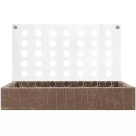 Эксклюзивная настольная игра "Четыре в ряд" из кожи Alligator, коричневый